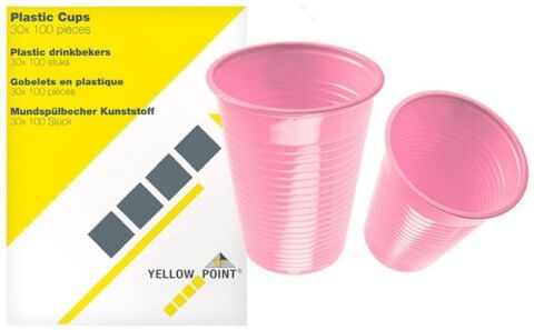 YELLOW POINT plastové kelímky růžové,150ml-100ks