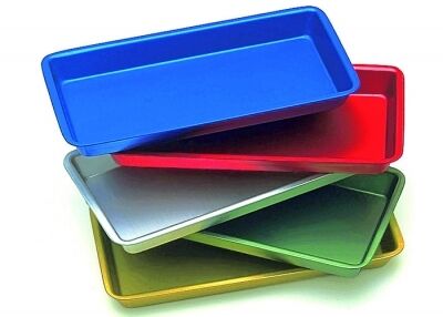 Tácek aluminium 20x10x2cm, modrý