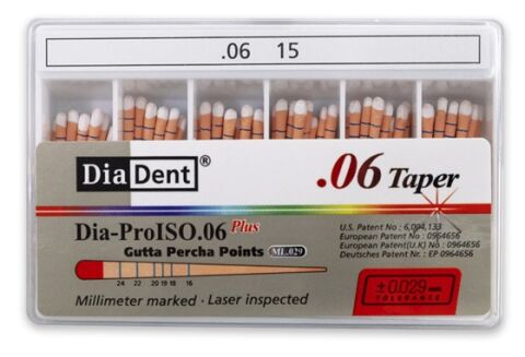 Guttaperčové čepy DiaDent 6% 015