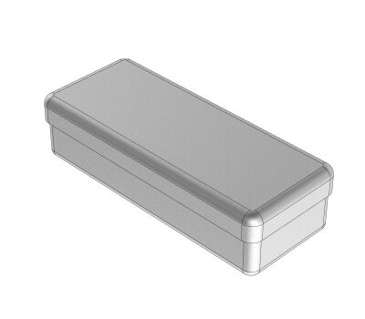 Box aluminium 13x5x3cm, šedý