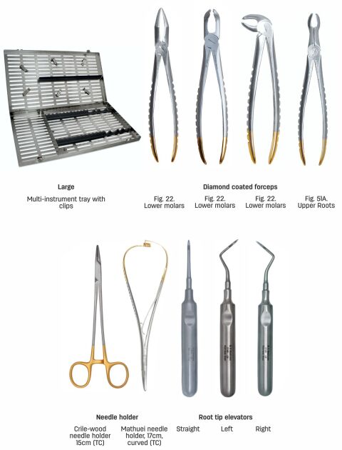 Set extrakční 9 nástrojů + kazeta