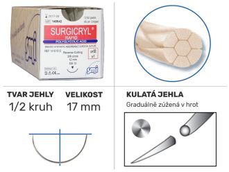 Surgicryl Rapid UP5/0 HR17, 12ks