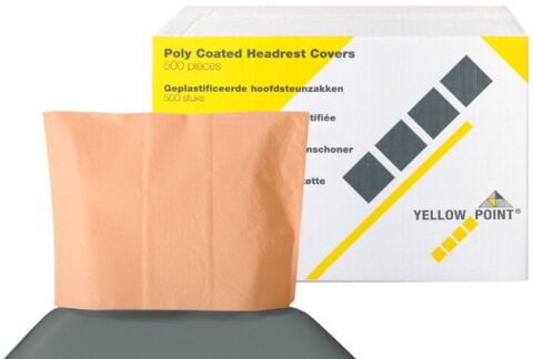 Návleky na opěrku hlavy 25 x 33 cm, broskvové