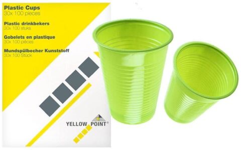 YELLOW POINT plast. kelímky limetkové,150ml-3000ks