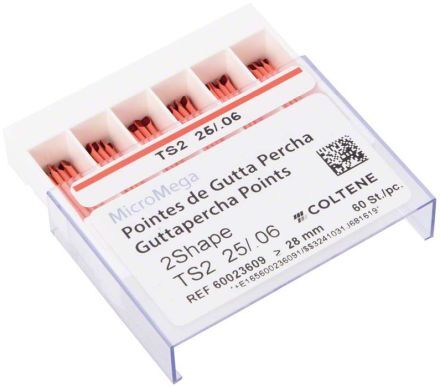 Guttaperčové čepy 2Shape TS2, 60ks