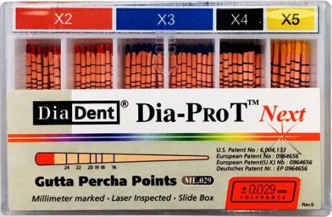 DIA-PROT NEXT guttaperčové čepy X3 Protaper Next