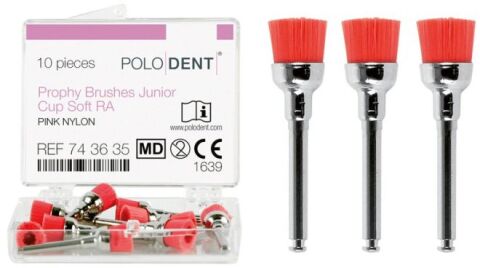 POLODENT Prophy Brushes Junior Cup jemné růžové