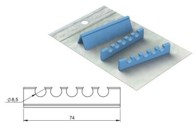 Silikonový držák pro 5 nástrojů, modrý