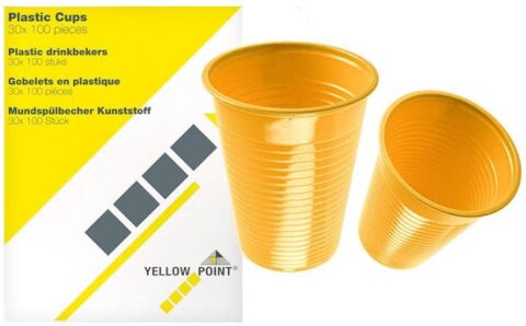 YELLOW POINT plast. kelímky oranžové,150ml-3000ks