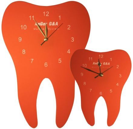 Hodiny ve tvaru zubu, oranžové XL
