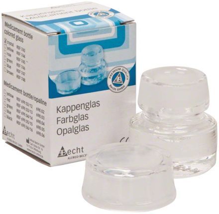 Skleněná lahvička na léky, transparent
