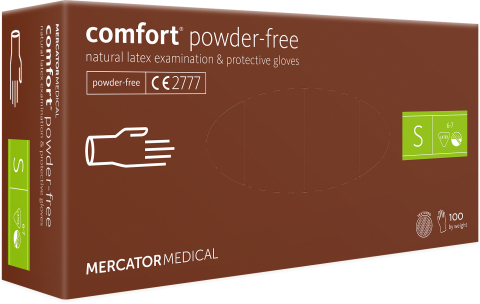 Vyšetřovací rukavice latex comfort bez pudru S