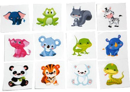 Tetovačky se zvířátky, 100ks